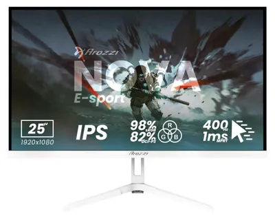 Image de Arozzi Nova 25" E-sport Écran Gaming - 1920x1080 - Full HD IPS - 400 Hz - Blanc