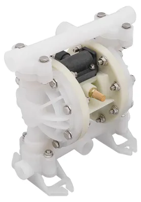 Produktbild von Pneumatische Membranpumpe, Ingenieurkunststoff, Maximaler Durchfluss 2 Tonnen/Stunde, Maximaler Betriebsdruck 0,7 Mpa, Förderhöhe 0-69 m, Saughöhe 0-5 m
