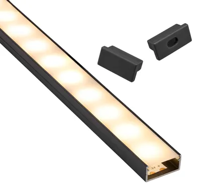 Produktbild von SOTECH LED Profil PH1 Aufbauprofil 2000 mm schwarz – opale Abdeckung, mit Endkappen