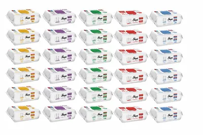Produktbild von 24x 100 Sleepy Reinigungstücher Mix Set 2400 Stück 24 x 100 6 Farben & Düfte Extra dicke für Haushalt, Küche & Bad Alkoholfrei + Heartforcards Sticker, KI-generiertes Bild