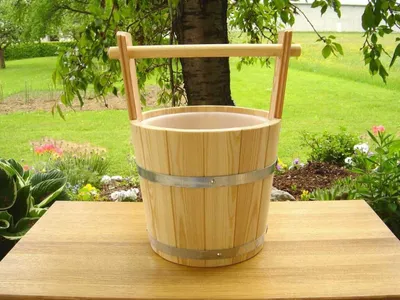 Produktbild von Achleitner Sauna Aufgusskübel Lärche 5 ltr. mit Tragegriff 934