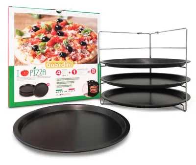 Produktbild von Guardini PIZZA-Set, 4 Backbleche und Ständer