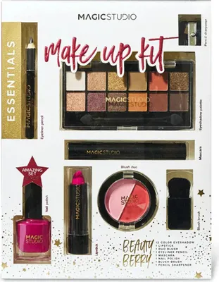 Produktbild von MAGIC STUDIO | Schminkset, 8-teiliges Beauty Geschenkset, Makeup Kit, 12 Schatten-Palette, Schwarzer Eyeliner | Geschenkbox, für Damen