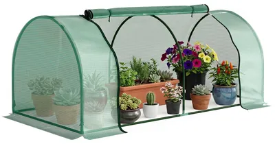 Productafbeelding van Kas, broeikas met deur, koude bak, plantenhuis, plantenteelt, staal, kunststof, 200 x 100 x 80 cm, groen