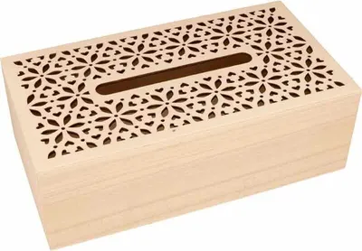 Produktbild von Gewebebox mit Blumendeckel - 25,5 x 14 x 8,5 cm