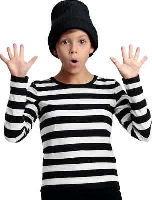Immagine prodotto di Clowns Adventure Carnival Costume a righe Luntenmode Fun Top, Colore: Bianco / Nero