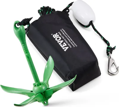 Imagen del producto de Kit de anclaje para kayak, 1,6 kg. Kit de anclaje para tablas de paddle surf con 8 metros de cuerda y boya. Ancla plegable de tamaño pequeño para embarcaciones, con funda de almacenamiento y mosquetón. Accesorios para kayak, embarcaciones pequeñas, canoas