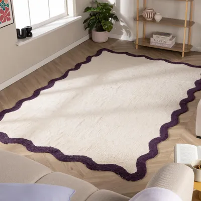 Image de Volero - Tapis Lavable – Hazy Lilas/Crème - 120x170cm