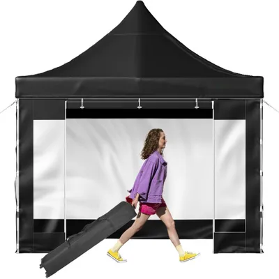 Produktbild von Pavillon Faltpavillon 3x3m - Pop-Up-Pavillon 240g PVC-beschichtetes Polyester - Einstellbares Partyzelt/Gartenzelt/Strandzelt - 1,95-2,13m - Vielseitig einsetzbar.