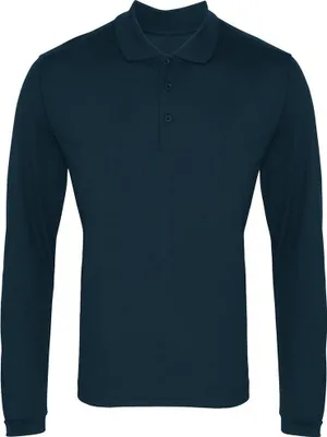 Produktbild von Premier - "Coolchecker" Poloshirt für Herren  Langärmlig PC6131 (3XL) (Marineblau)