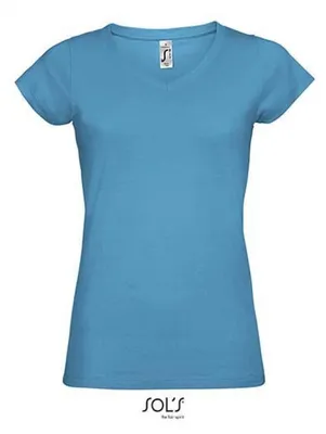 Produktbild von SOLs 11388 | Ladies V-Neck Moon Damen T-Shirt - Farbe: Aqua - Größe: M