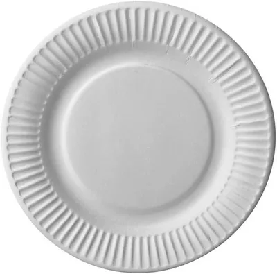 Obrázok produktu pre Biele papierové taniere, priemer 15 cm, 100 kusov, jednorázové, vhodné na párty