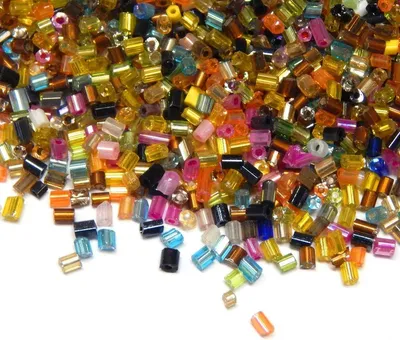 Produktbild von 4500 Stück Glasperlen, Rocailles, 2 mm x 1,7 mm, Stiftperlen, Rohrperlen, Stangenperlen, Ponyperlen, gemischte Farben, Saatperlen