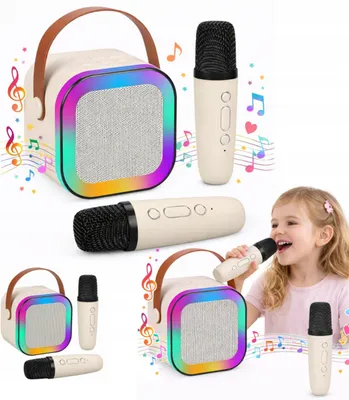 Immagine prodotto di Set per karaoke con due microfoni e altoparlante wireless Bluetooth per bambini