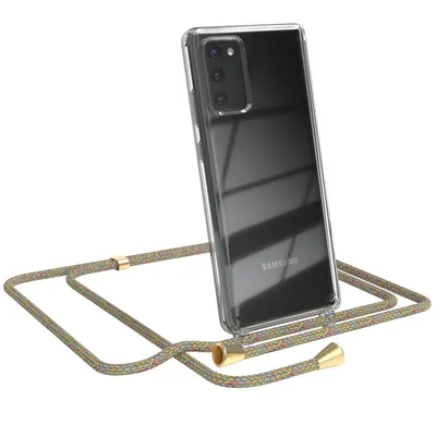 Produktbild von EAZY CASE Handykette kompatibel mit Samsung Galaxy Note 20 / Note 20 5G, Handyhülle mit Umhängeband, Handykordel, Schutzhülle Clear, Band in Bunt