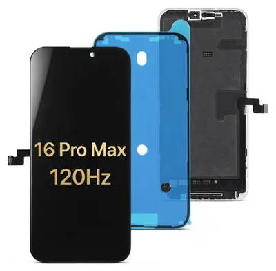 Produktbild von Kompatible SOFT OLED 120Hz Display Touchscreen Bildschirm Schwarz für Apple iPhone 16 Pro Max A3296, A3084, & Werkzeug