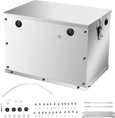 Produktbild von VEVOR Batteriekasten, Gruppe 24/31, Batteriebox für Schiffsbatterien mit Griffen & Kabellöchern mit Gummitülle, Gehäuse aus Aluminiumlegierung, geeignet für Offroad-Rennwagen & LKWs
