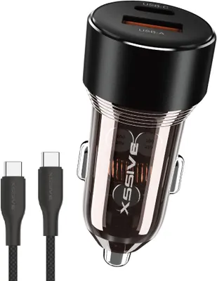 Productafbeelding van Xssive XSS-CC40N CC autolader 60W met USB-C-kabel - zwart