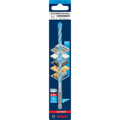 Immagine prodotto di BOSCH 2608902349 BOSCH EXPERT HEX-9 Multi Construction Betonbohrer, Ø 6,5 mm, 1 St.