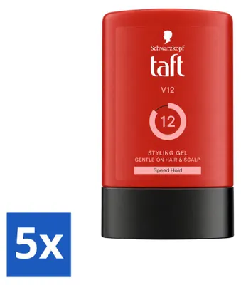Imagen del producto de 5 unidades de gel de peinado Taft V12 - Fijación extremadamente fuerte - 300 ml - Paquete económico