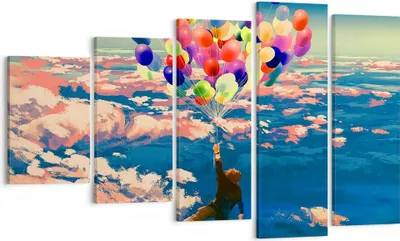 Produktbild von Bild auf Leinwand - Leinwandbild - Abstraktion Ballon - 100x60cm - Wand Bild - Wanddeko - Leinwanddruck - Bilder - Kunstdruck - Wanddekoration - Leinwand bilder - Wandkunst - EG100x60-3720