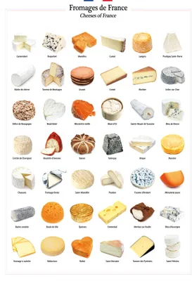 Produktbild von Käse Kunstdruck Bild - Käse Aus Frankreich (180 x 120 cm)