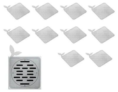 Produktbild von Duschabfluss für Haarfilterung, 10 x selbstklebende Netzaufkleber, einfach in der Anwendung