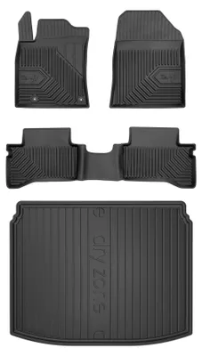 Produktbild von Gummi-Fußmatten für Kia XCeed PHEV 2019- (SUV/Crossover, Notrad, mit Reserverad) – Schwarz, passgenau – Wielganizator