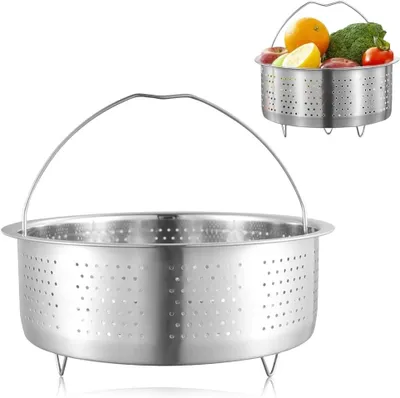 Imagen del producto de Inserto de acero inoxidable para vaporera, de 20 cm, ideal para verduras y huevos
