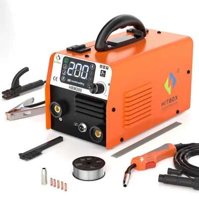 Produktbild von Schweißgerät – 3-in-1 Inverter-Schweißgerät – 200 Ampere – Gasfreies MIG-, TIG- und Lichtbogenschweißen – Tragbar