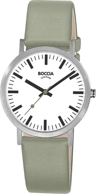 Produktbild von Boccia 3380-01 Damenuhr Titan mit Lederband Salbeigrün