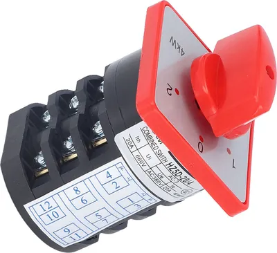 A close-up studio shot of a rotary switch.