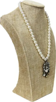Produktbild von elegante Schmuckbüste Dekobüste Kettenhalter Jute Look H34