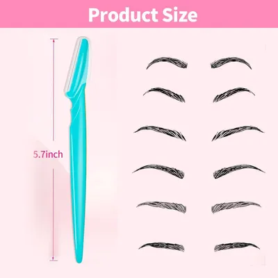 Produktbild von 60 Stück Augenbrauenrasierer für Damen, Eyebrow Shaper, Gesichtsrasierer Frauen, Tragbare Peeling Gesicht Rasiermesser, Mehrzweck Rasierer für Gesicht und Körper