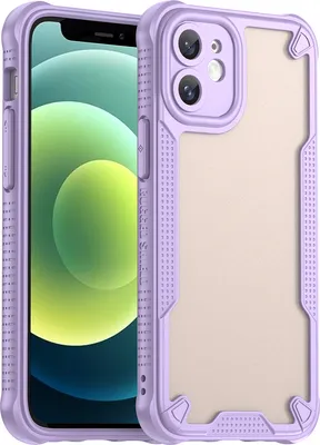 Immagine prodotto di Custodia protettiva per iPhone 12, retro traslucido opaco, custodia bumper in TPU Viola