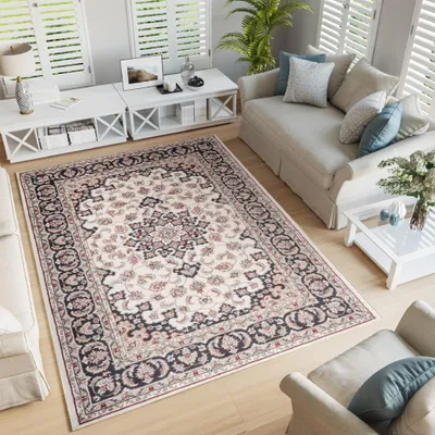 Produktbild von Tapiso Teppich COLORADO Klassisch Beige Schwarz 200 x 300 cm