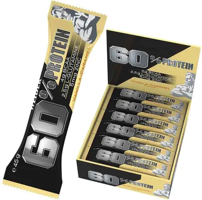 Produktbild von Weider 60% Protein Bar 24 x 45g Riegel Vanille-Karamell