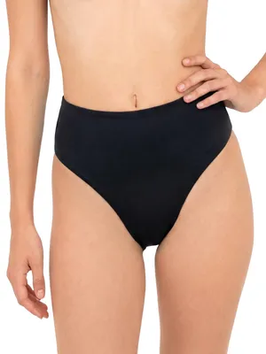 Productafbeelding van MYLILY Braziliaanse bikini broek voor dames, geschikt voor zwembad, strand en zee, zwart, maat L