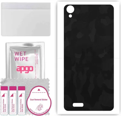 Produktbild von apgo Rückseite Schutzfolie, Skin, kompatibel mit Doogee X100, Hinten Displayschutzfolie aus Vinylfolie, kratzfest, einfache Montage - Schwarzes Tarnmuster