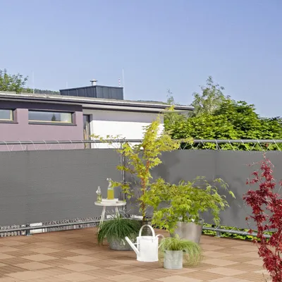 Produktbild von Windhager Balkonsichtschutz Sylt 0,9 x 5 m uni-grau