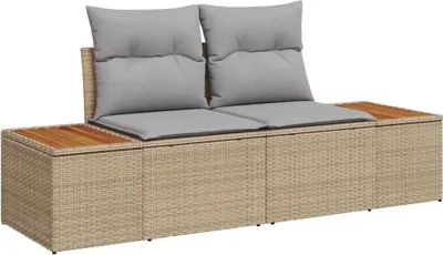 Obrázek produktu pro vidaXL Zahradní pohovka béžová 184 x 62 x 85 cm Poly-ratan