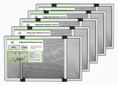 Image de Protection de fenêtre extensible, 49,8 cm de hauteur x 71,1 cm de largeur, réglable, lot de 5