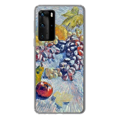 Produktbild von MuchoWow® Handyhülle Schutzhülle Hülle für Huawei P40 Pro Weintrauben, Zitronen, Birnen und Äpfel - Vincent van Gogh Silikon Softcase Handy Hülle - Schutz