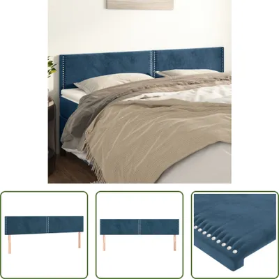 Produktbild von The Living Store Kopfteile 2 Stk. Dunkelblau 80x5x78/88 cm Samt