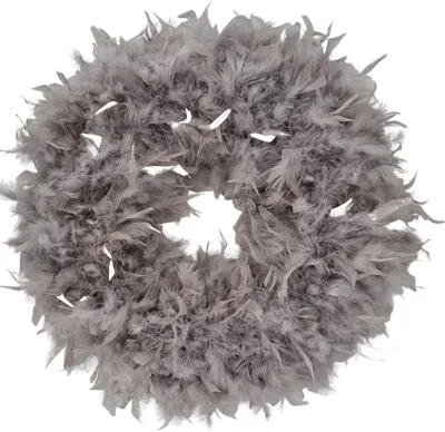 Produktbild von Federkranz Dekokranz FEDERN taupe hellgrau 50-55cm CreaFlor Home