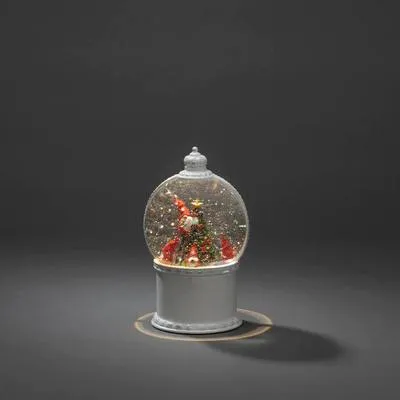Produktbild von LED Kugellaterne Schneekugel Konstsmide Santas" H 21 cm Lichtfarbe warmweiß batteriebetrieben inkl. 5 Stunden Timer"