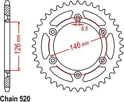 Obrázek produktu pro Řetězové kolo 41 Z rozteč 520 pro SUZUKI DR350 DR-Z 250 400 RM 100 125 250 RM-Z 250