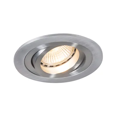 Produktbild von QAZQA - Modern Moderner Einbaustrahler Stahl I Silber I nickel matt Schwenkbar - Rondoo I Wohnzimmer I Schlafzimmer - Aluminium Rund - LED geeignet GU10
