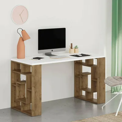 Immagine prodotto di Archidamia - Scrivania, 140x60x75h cm Bianco, Materiale Piano in Legno Nobilitato