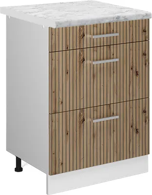 Obrázok produktu pre Kuchynská spodná skrinka Vicco R-Line Remeselný dub 60 cm so zásuvkami a pracovnou doskou, Model 49176